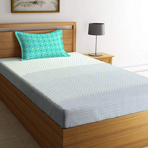 Buy Portico New York Hashtag Printed Cotton Single Bedsheet with Pillow