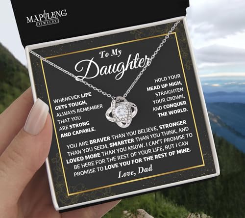 From Dad To Daughter, Love Knot Necklace - Father Daughter Gift For Birthdays, Graduations, Christmas3