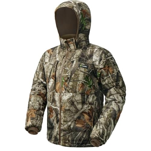 TIDEWE Hunting Jackets for Men, Silent Hunting Coat with 220G Insulation, Deer Hunting Clothes, Next Camo G2