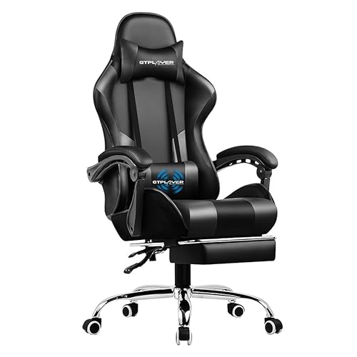 Gtplayer Silla Gaming Con Masajeador Ergonómica Silla Gamer Con Reposapiés Reposacabeza Soporte Lumbar Silla Juego Ajustable En Altura Con Asiento Giratorio Para Oficina O Juegos Negro Gtplayer Silla Gaming Con Masajeador Ergonómica Silla Gamer Con Reposapiés Reposacabeza Soporte Lumbar Silla Juego Ajustable En Altura Con Asiento Giratorio Para Oficina O Juegos Negro