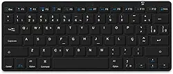 Teclado Bluetooth Sem Fio Ultra Fino ABNT2, Padrão Brasileiro, Tecla Ç, Compatível com Tablet, Celular, Notebook e PC (Preto)