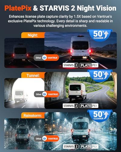 Image of Vantrue N4S 3 Channel Dash Cam for Delivery &Cargo Vans, 2.7K+1440P+1440P Front Inside Rear,PlatePix,STARVIS 2 x HDR x IR Night Vision,Voice Control,GPS,24 /7 Parking Mode,Supports 1TB Max