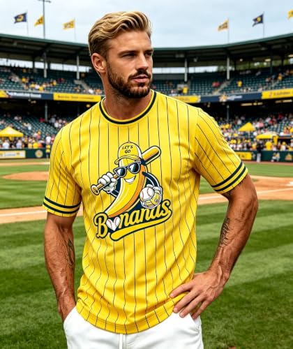 Camiseta de béisbol para hombre con diseño divertido de banana, camiseta fan para día de juego miniatura 6