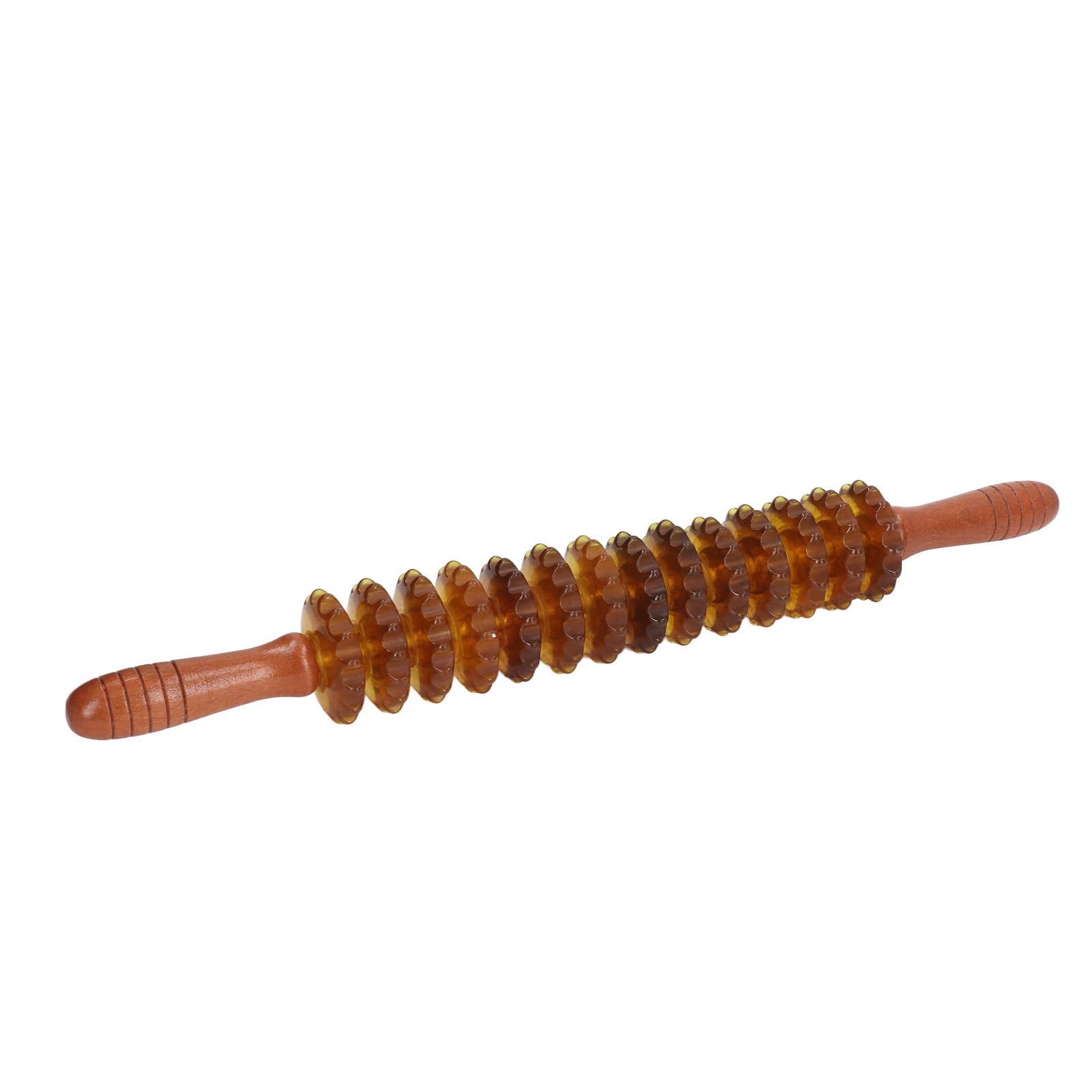 Rodillo de masaje de madera que reduce la rigidez y mejora la circulación, 14 rodillos, rodillo de Fascia Manual (Marrón)