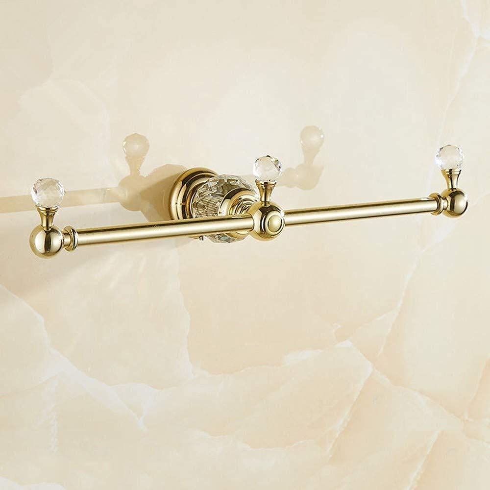 Porte-serviettes en cristal et laiton brossé pour support mural de bain