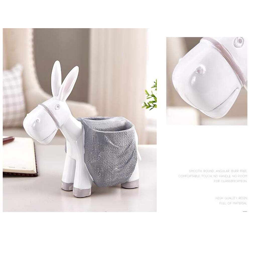 Carino Portapenne Desky Desktop Desktop Desktop Desk Organizer Resina Scatola di immagazzinaggio Penna Contenitore Scuola Scuola per Ufficio Articoli Cancelleria (Color : White)