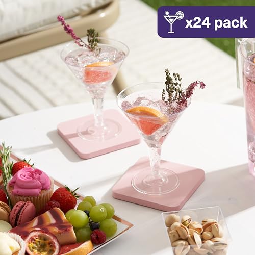 MATANA 24 Reusable Plastic Martini Glasses 210ml – Small Cocktail Glasses, BPA-Free & Washable – Clear Plastic Cups for Martinis, Margaritas, Desserts, Christmas & New Year Parties - Image 5