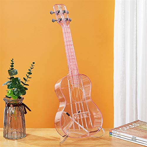Ukelele,60 CM/23 Inch,Transparante Ukelele,Wordt Geleverd Met Ukelelekoffer,Outdoor Hawaii Ukelele Little Guitar,Transparent-Powder - Image 3