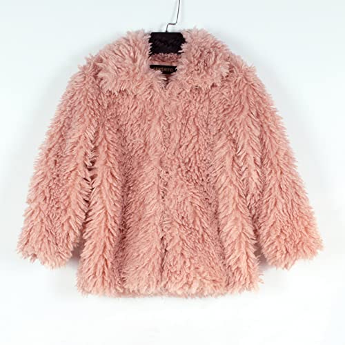 Toddler Girls Fleece Jacket Long Sleeve Lapel Faux 𝗙𝘂r Thick Coat Winter Open Front Warm Windproof Outwear3