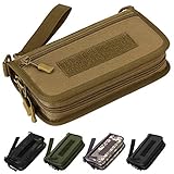 selighting portafogli tattico militare uomo grande portafoglio 1000d nylon lungo pochette da uomo con cinturino da polso removibile (marrone)