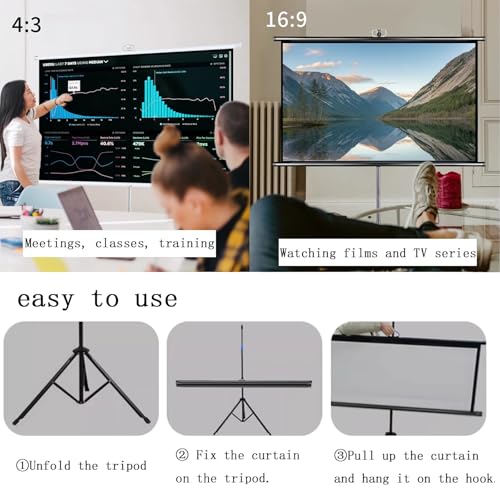 Pantalla de proyección manual 60 pulgadas 16:9 con trípode miniatura 6