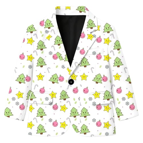 Genérico Abrigos Niño - Chaqueta Infantil Estampada Elegante Formal para Ocasiones Navideñas Y Uso Diario