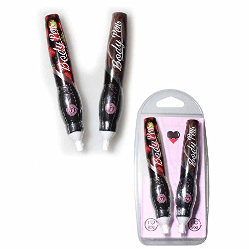 Duo Body Pen - Lapices Pintura Corporal Comestible Sabor Chocolate y Fresa 70 gr.  Secret Play