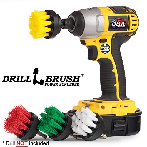 Drillbrush 4 Piece Drill Brush Small Diameter Cleaning Brushes for Use on Carpet