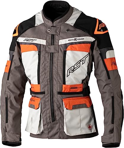 RST Pro Series Adventure-Xtreme Motorrad Textiljacke, grau/orange, S