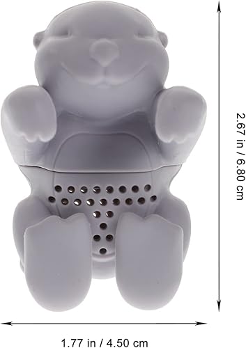 Miniatura 4 de Cabilock Linda nutria de silicona infusor de té de grado alimenticio, filtro de té gris fácil de limpiar Gadget de cocina