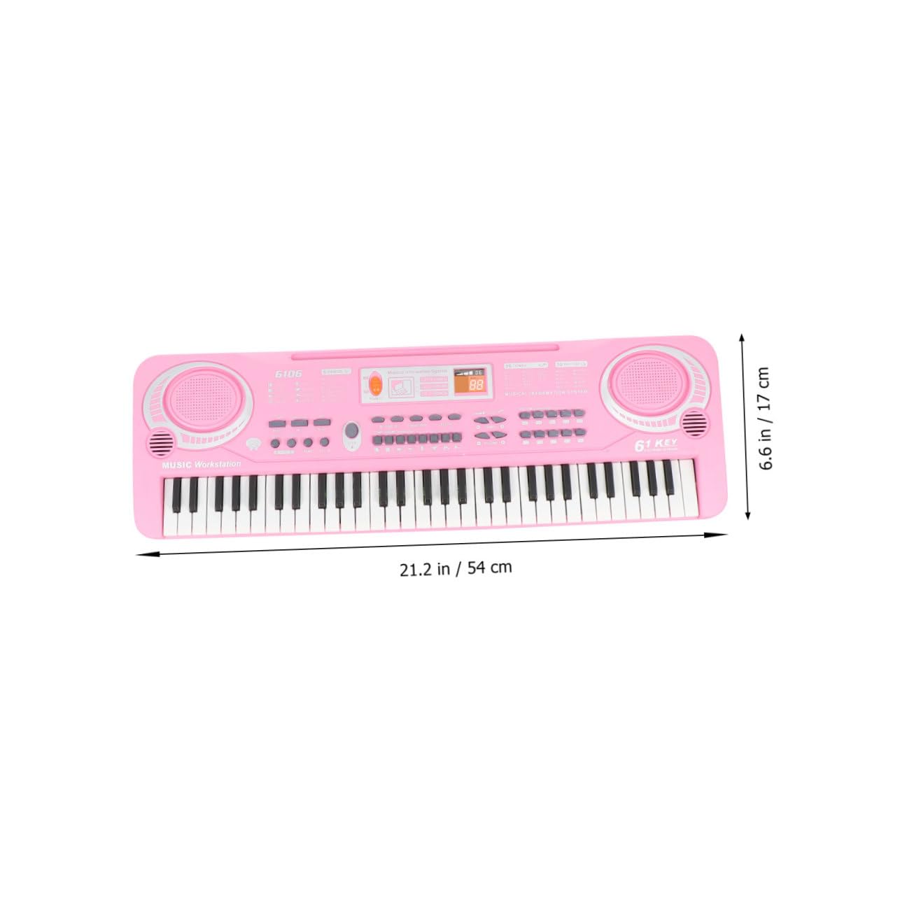 Juguete de Piano Electrónico de Simulación 61 Teclas Rosa para Niños