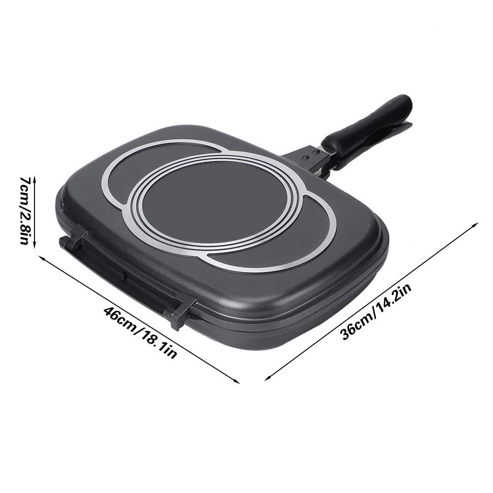 Padella, ribaltabile antiaderente su entrambi i lati Utensile da cucina per barbecue Pentole Stufa Grill Pentole Padella a induzione con manico antiscottatura