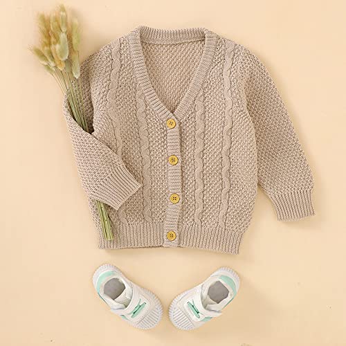 Infant Baby Boy Girl Long Sleeve Knitted Sweater Button Cardigan Coat Twist Knitwear Jacket Winter Warm Clothes2