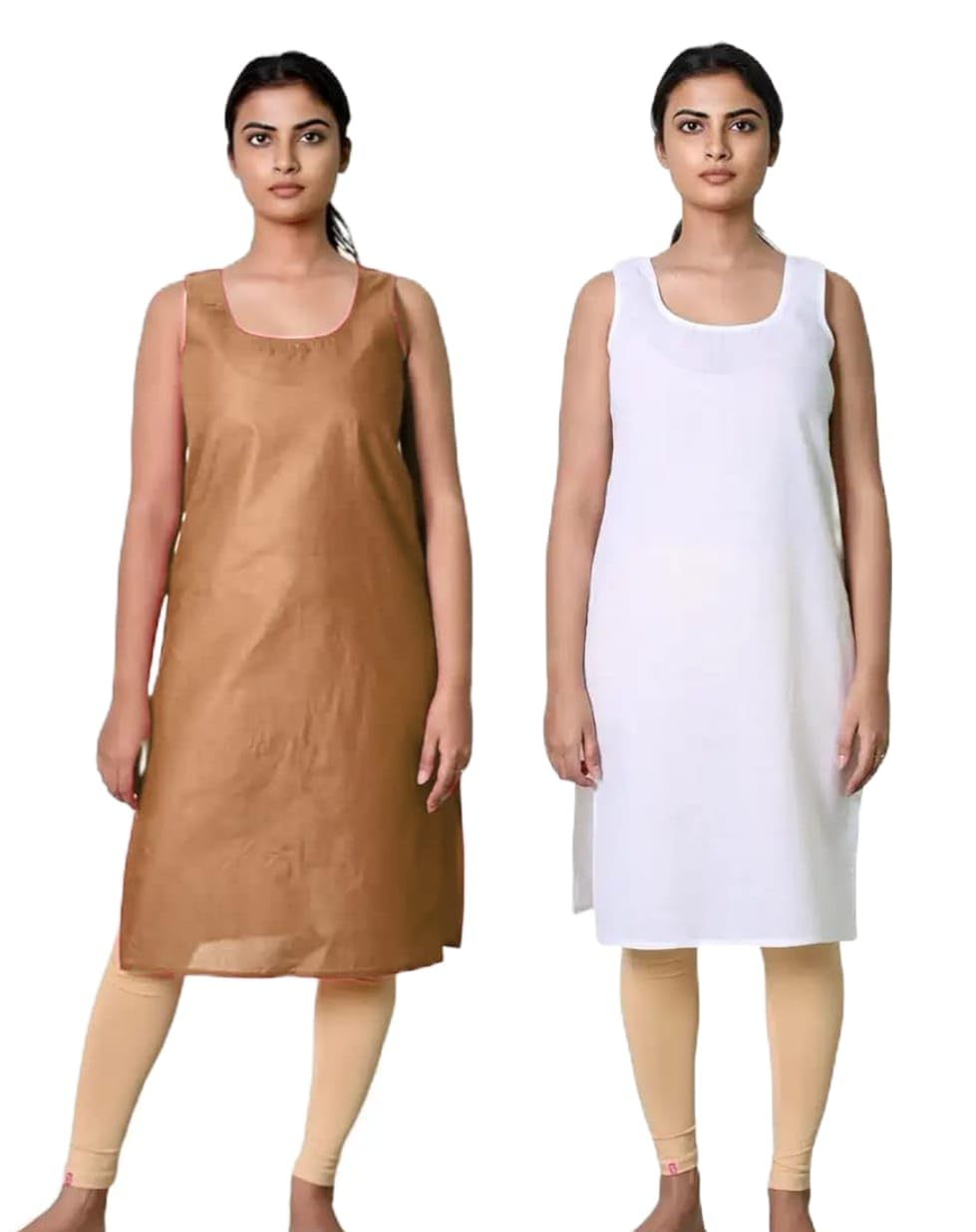 Women's Cotton Long Camisole Sameej - Knee-Length, Camsiole Slip, Kurta Slip-picture-50