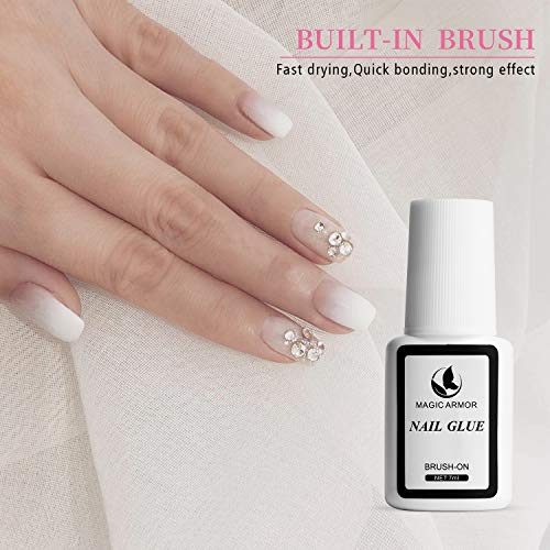 MagicArmor Nagelkleber Tipkleber Extra stark mit pinsel für Professionell Salon-Qualität Nagelkleber für tips schnelltrocknend und nagelkleber für kunstnägel Perfekt für Acrylnägel – Bild 3