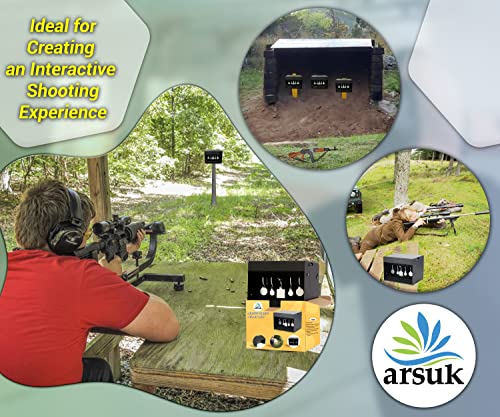 Image of ARSUK Self-Resetting Air Rifle Shooting Target, Heavy-Duty Metal Frame for Airsoft Rimfire Pellet BB Gun Target, Compatible with .177 & .22 Caliber Pellets