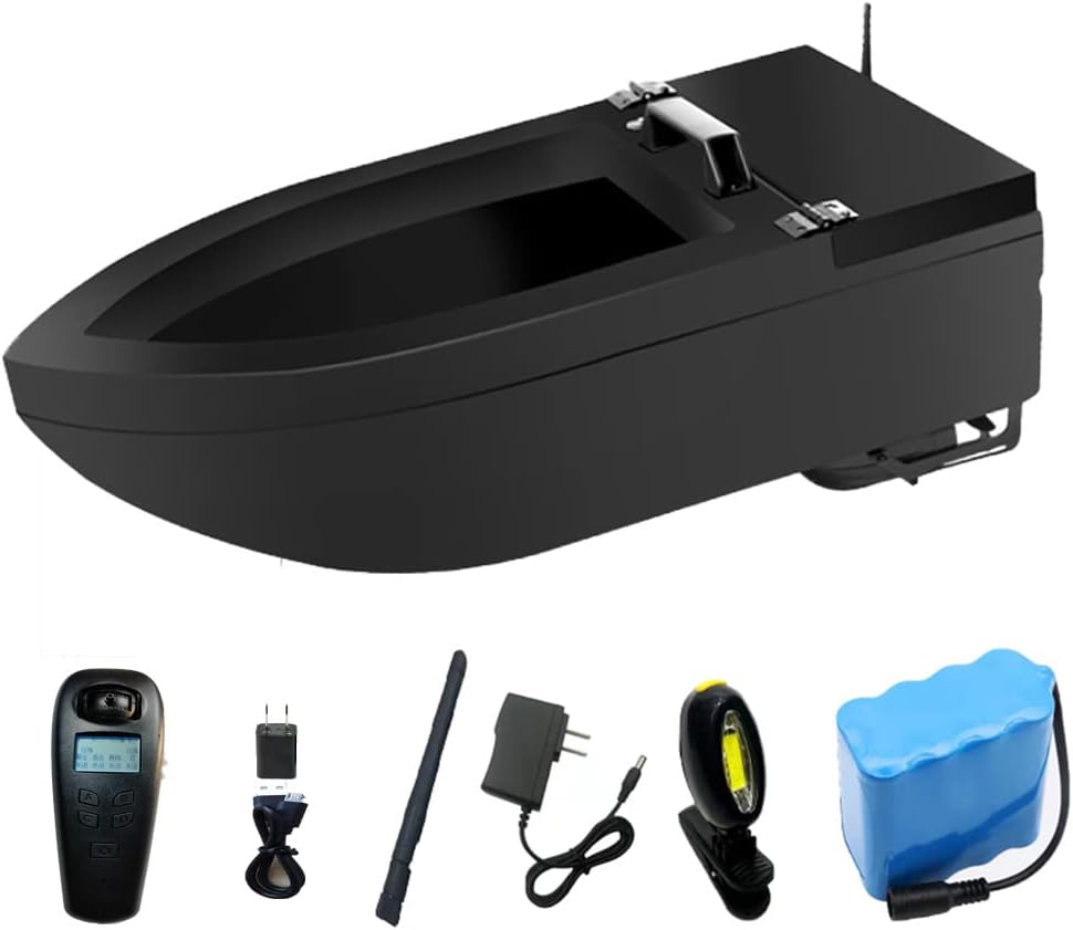 VYROL Barco cebador carpfishing, Carga de 5 kg Distancia de Control Remoto de 500 m, Potencia Fuerte, señal inalámbrica de Alta frecuencia, para Piscinas y Lagos