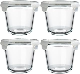 24 Oz Round Glass Food Storage Container, 3 Cup Round Glass Soup Contain...