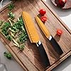 Kitchen-Knife-Set-Retrosohoo-6-Pieces-Sharp-Stainless-Steel-Chef-Knife-Set-with-Cylindrical-Block-Ergonomic-Black-Handle-Knife-with-Gold-Blades-Knife-Set-with-Gift-Box-House-Warming-Gift-Black Kitchen Knife Set, Retrosohoo 6 Pieces Sharp Stainless Steel Chef Knife Set with Cylindrical Block, Ergonomic Black Handle Knife with Gold Blades, Knife Set with Gift Box, House Warming Gift (Black)