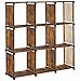 SONGMICS Armadietto Modulare a 9 Cubi, Scaffale Portaoggetti, Libreria per Decorazioni, Cornici per Foto, Organizzatore per Studio, Ufficio, Soggiorno, Marrone Vintage LSN045X12