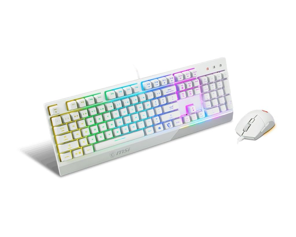 Pack Teclado (Ingles) + Raton Gaming MSI Vigor GK30 White US