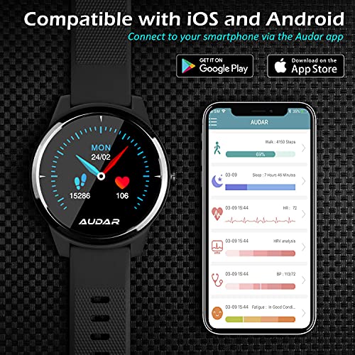 EKG Fitness Smartwatch Audar E1 mit Blutdruckmessung und Schrittzähler