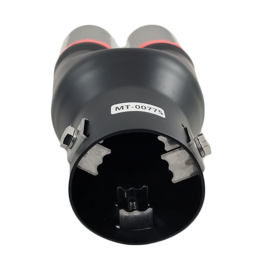 Embout Double Sortie échappement Universel - Diamètre Intérieur 55 Mm, Acier Inoxydable - Pour Voitures, Motos
