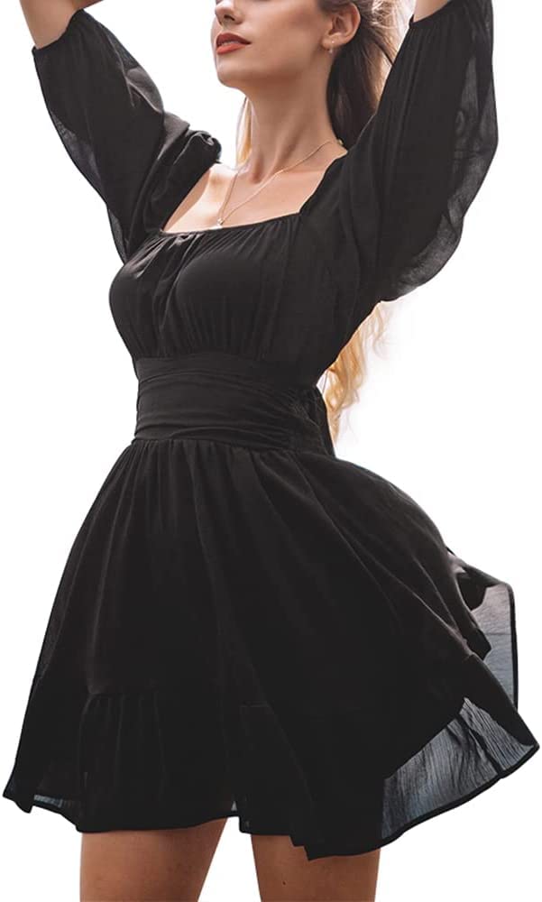 patlani Western Dresses for Women |Square Collar OR Off Shoulder Wearing Dress | Midi Western Dress for Women.-picture-16