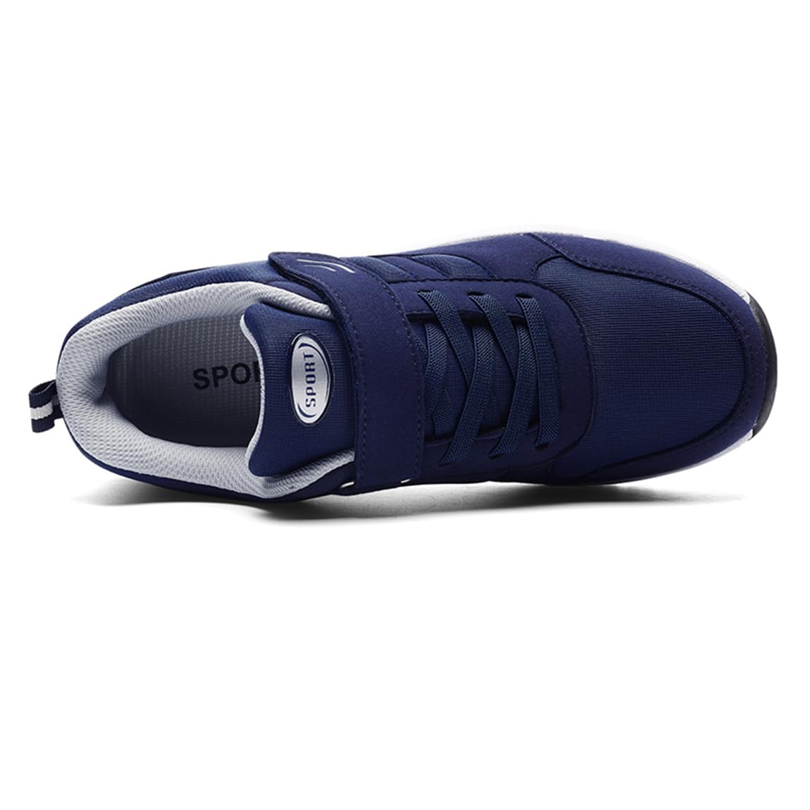 Orthopädische Schuhe Damen Herren Extra Weit mit Klettverschluss Leichte Walking Freizeit Schuhe für Geschwollene Füße Schwarz Blau Gr.36-46
