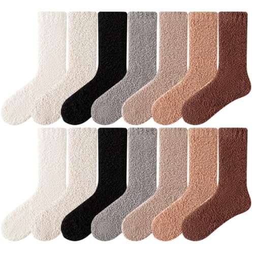 Chaussettes pelucheuses sans perte de poils chaudes et durables pour l'hiver