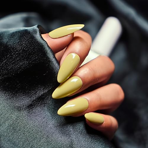 Image of Nails & More Lemon Green Nail Polish, Argan Oil-Infused Gel Shine, Bright Yellow-Green Nails, Trendy Look | 10ml