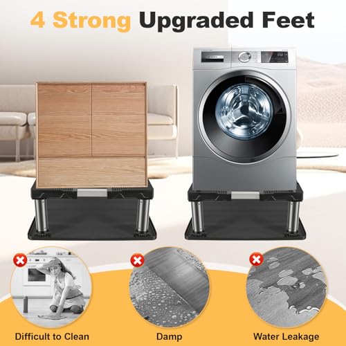 AILAHLOE Tapete de silicone para mini geladeira, base ajustável universal com 4 pés fortes, tapete de geladeira, ar-condicionado, bandeja de gotejamento portátil pequena para freezer – 60 cm x 60 cm