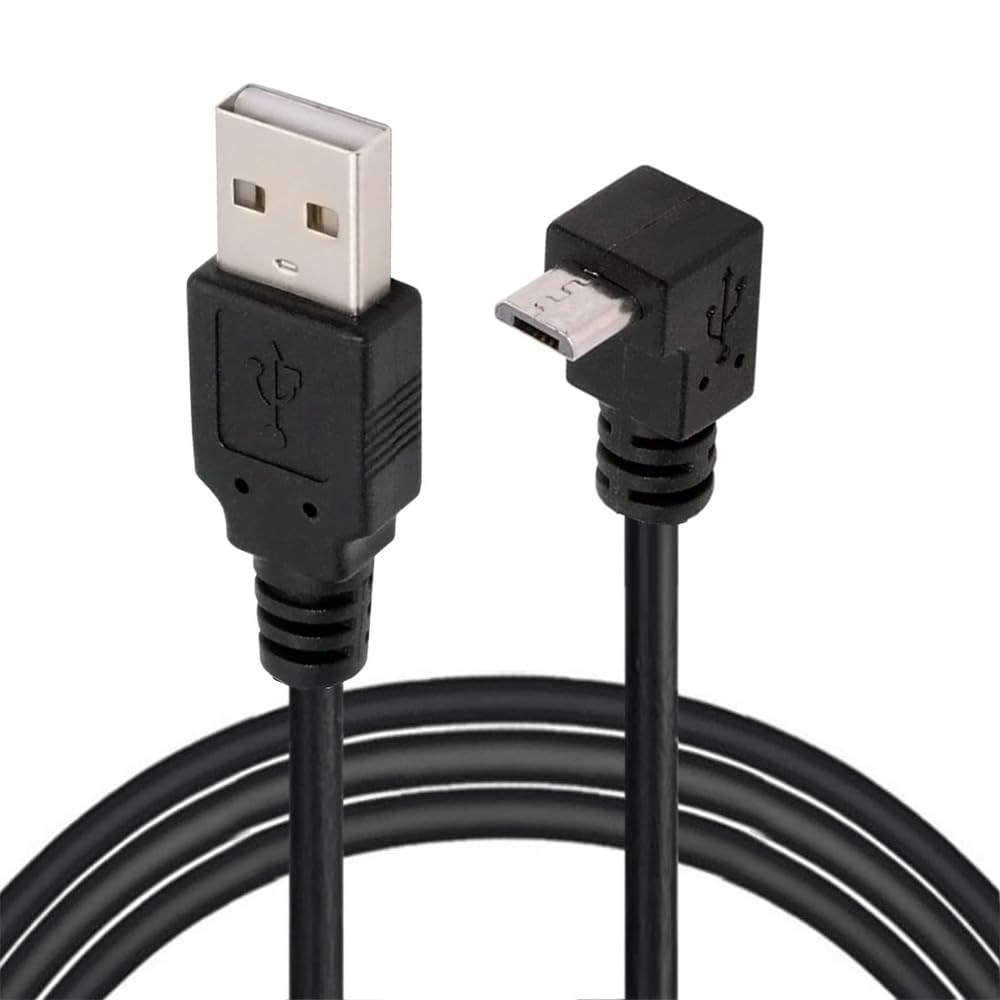 JSER Up Angled 90 Degree Micro USB 2.0 Type 5Pin to USB 2.0 Type-A Data Charge Cable 480Mbps Data for Phone Tablet Computer Camera (150cm)