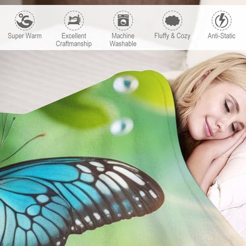 Couverture plaid papillon chaude en flannel idéale pour vos soirées sur le canapé - 4