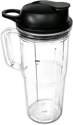 Vaso de piezas de repuesto con tapa To-Go, compatible con NutriBullet Blender Combo, NutriBullet Pro 1000 y NutriBullet Select 2.0 (24 onzas con asa)