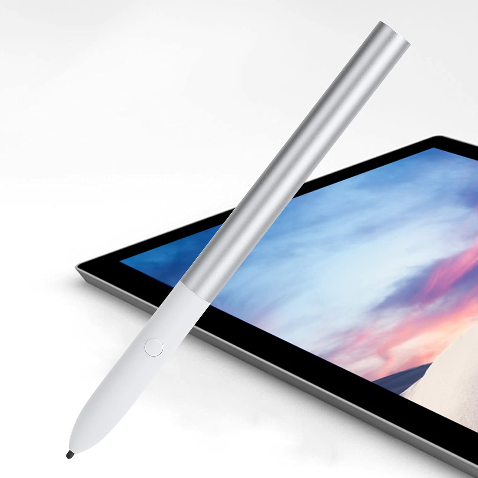Smart Stylus per/Slate, Penna Digitale con Punta in Fibra di Seconda Generazione, Penna Touch Magnetica per Tablet, Argento Leggera e Magnetica