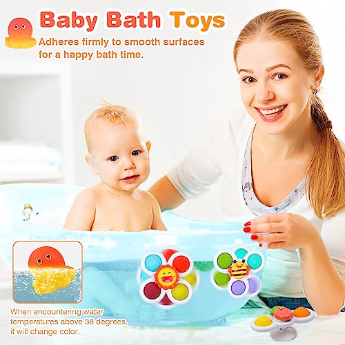 Saugnapf Spielzeug Baby 3 StüCk Fidget Spinner Suction Cup Fenster Baby Toy Kreisel Spinneys Badewannenspielzeug Für Flugreisen Drehspielzeug Sensory Lernspielzeug Kinder Spinning 1 2 3 4 5 6 Jahre – Bild 4