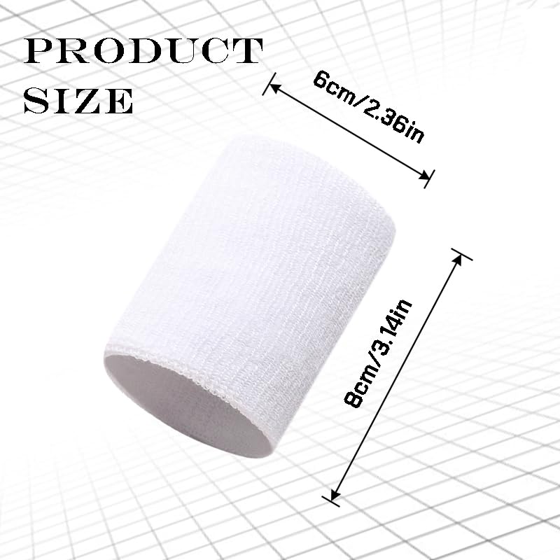 8 Pcs Sweatbands Sports Wristband Tennis Basketball Running Cotton Sweat Band for Grips Sport Elastic Wrist Bands Women Men Black White