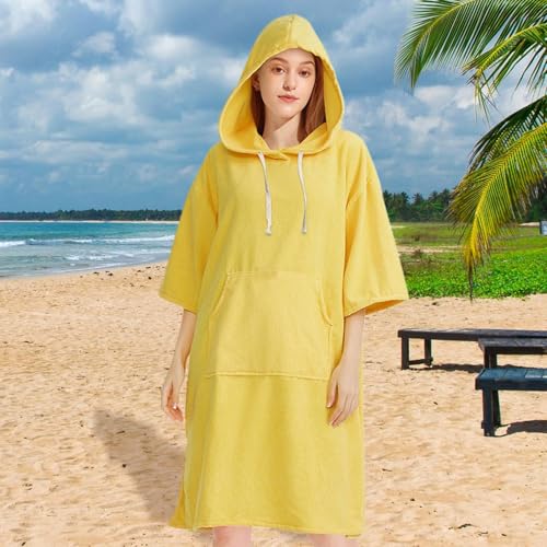 Poncho de plage à capuche microfibre idéal pour le surf et le camping - 4