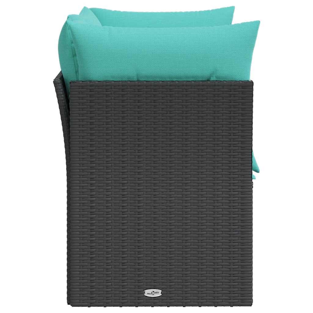 SYDE Sofa ogrodowa 2-osobowa rattanowa PE czarna
