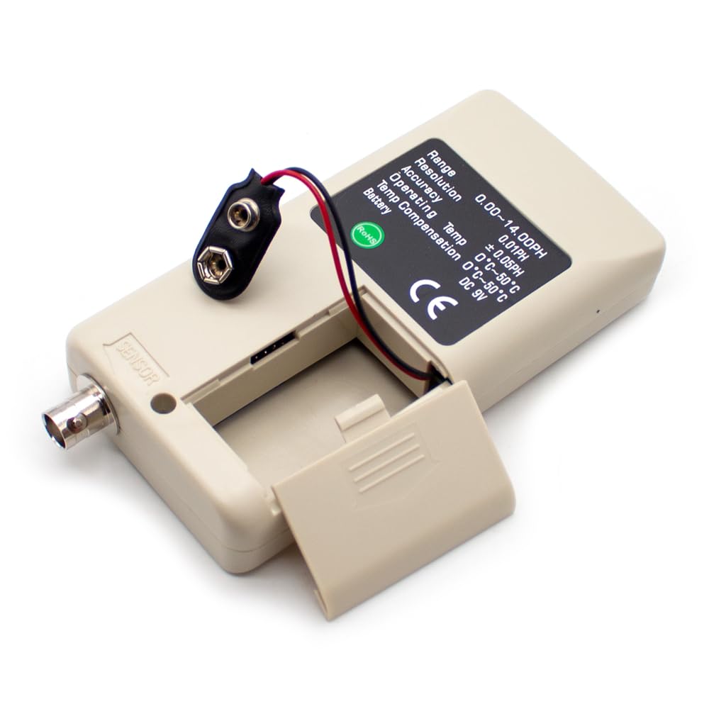 Toplionace Ph Metro Digitale Portatile per Acqua per Laboratorio Chimico Biologico Analizzatore 0.00-14.00ph, PH-012