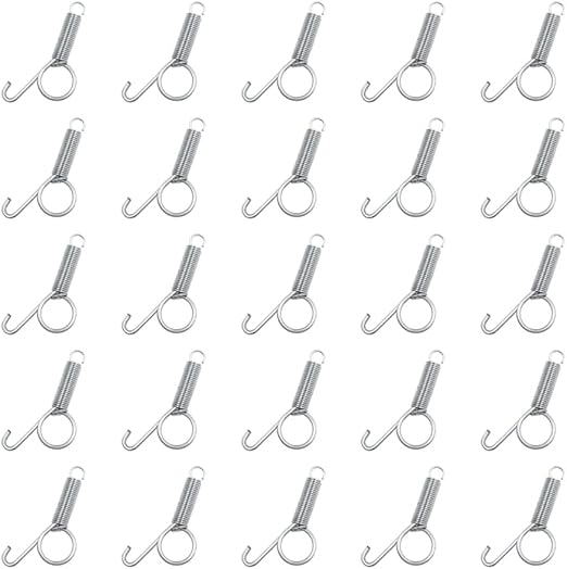 25 Pcs Spring Cage Latch Door Spring Hook Metal Finger 2.9 Inches (75mm), Multifunctional Cage Door Hook, Bunnies, Rodents, Hamsters, Squirrels, Birds Cages Hook for Fixing Pet Cage Door (25 Pcs)