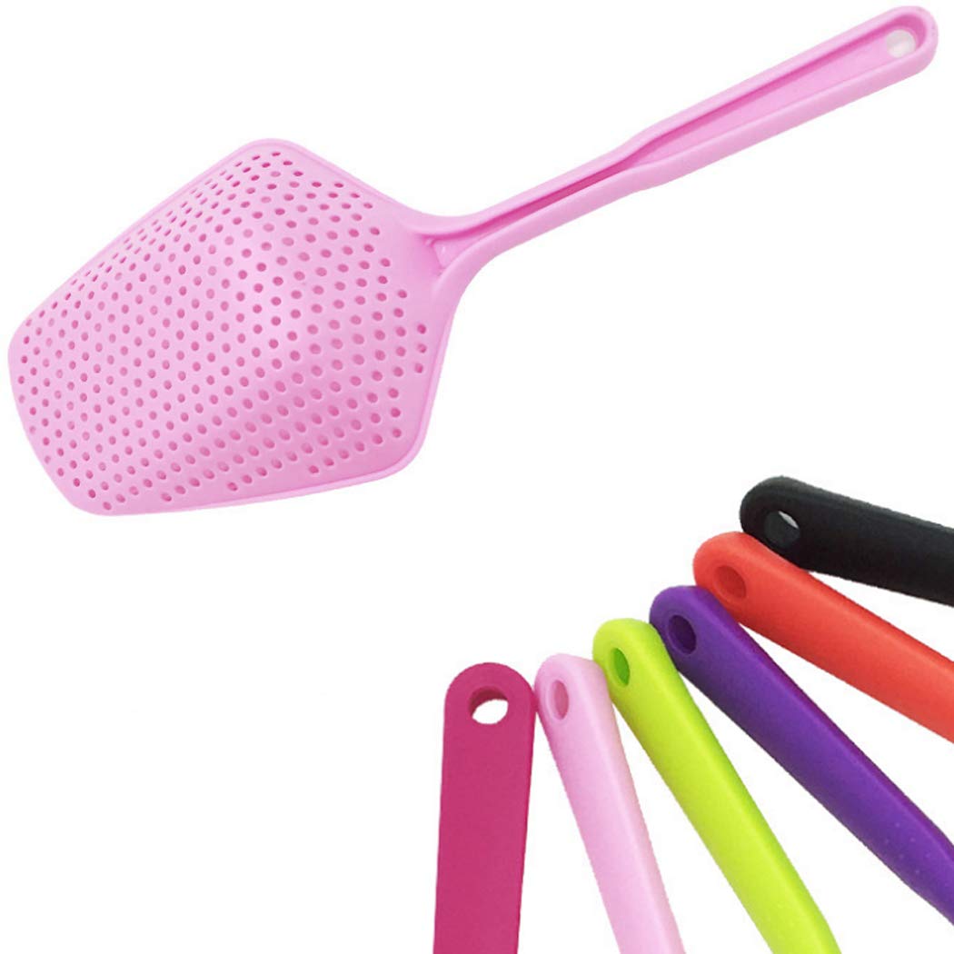 Passoire Écumoire En Silicone Alimentaire 4,8 Pouces Rose - Louche à Pâtes Professionnelle Et Filtre Multifonction