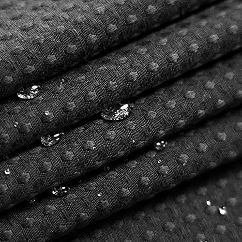Image of Barossa Design Waffle Weave Clawfoot Tub Shower Curtain 180 x 70 Inch Wrap Around - Heavyweight Fabric to Stop Blowing, Washable, Water Repellent, with 36 Rust-Free Hooks Set, Black, 180x70